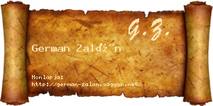 German Zalán névjegykártya
